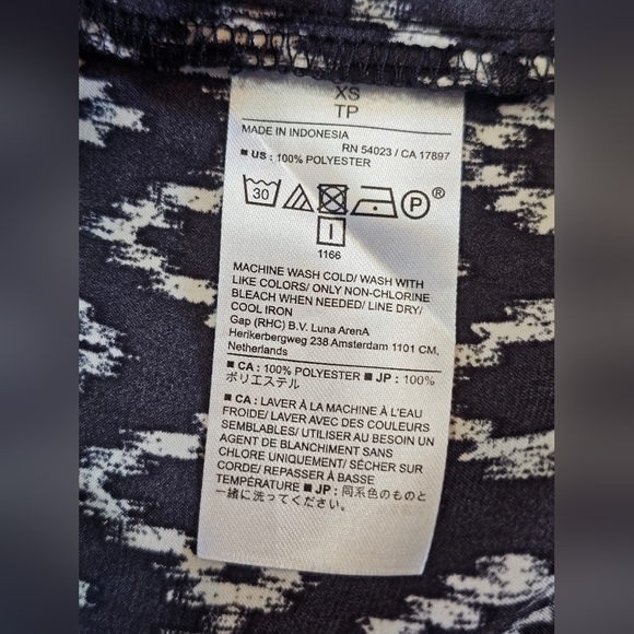 Banana Republic Black White Ikat Maxi Dress XS Summer Sleeveless Racerback - Picture 7 of 10